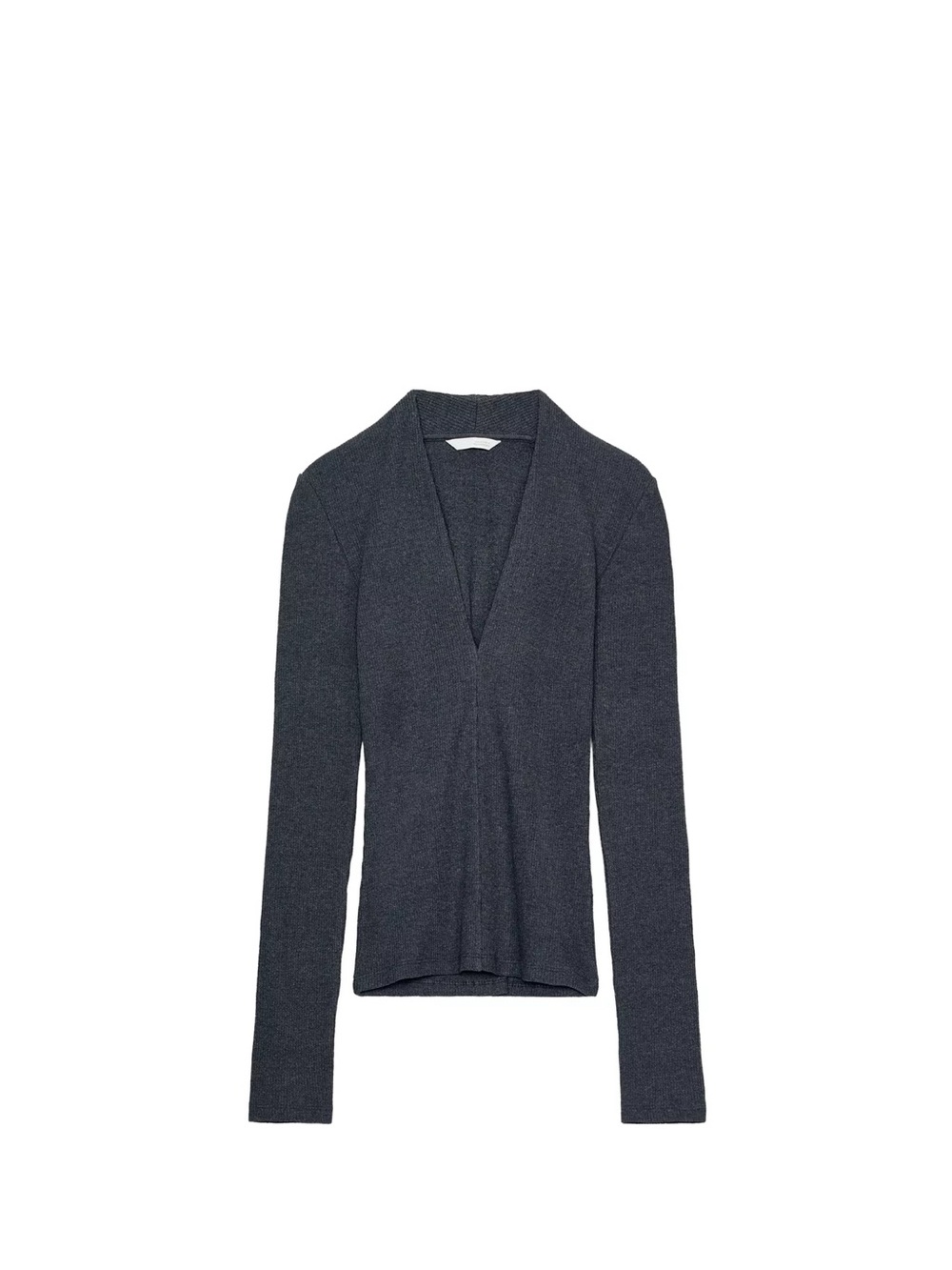 Zara Charcoal Gray Open-Front Knit Top
